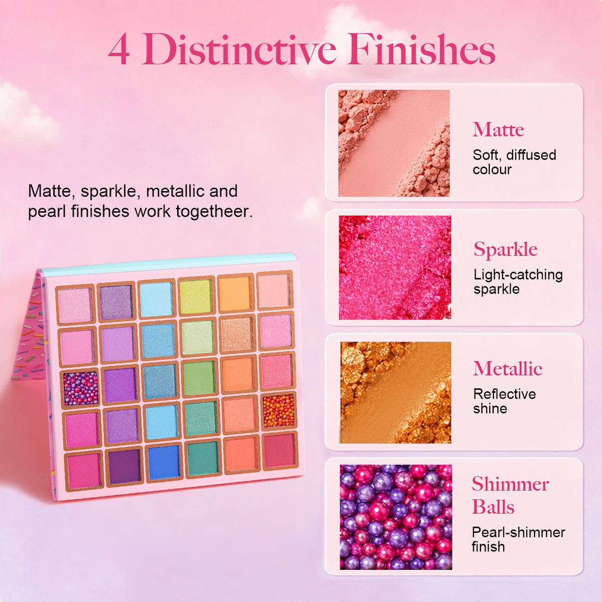 TINTARK Cloudy With a Chance of Sprinkles Eyeshadow Palette Colorful