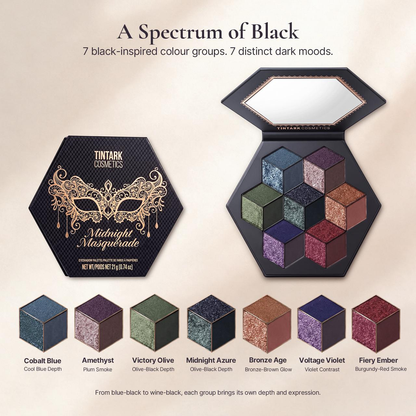 TINTARK Midnight Masquerade Black Spectrum Smokey Eyeshadow Palette