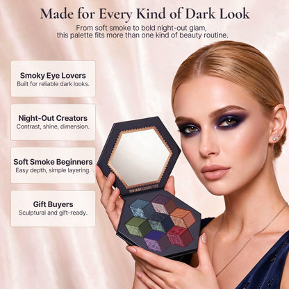 TINTARK Midnight Masquerade Black Spectrum Smokey Eyeshadow Palette