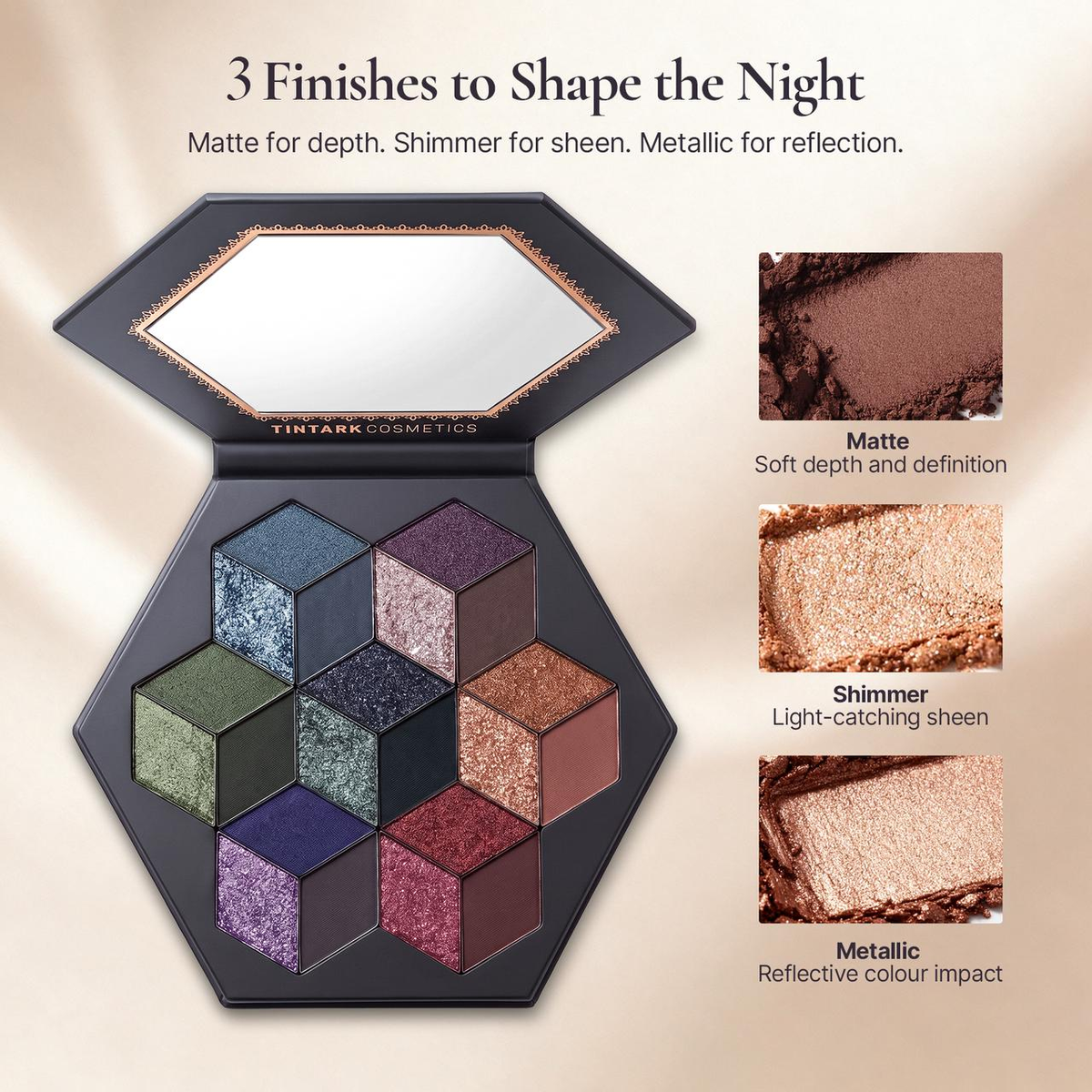 TINTARK Midnight Masquerade Black Spectrum Smokey Eyeshadow Palette