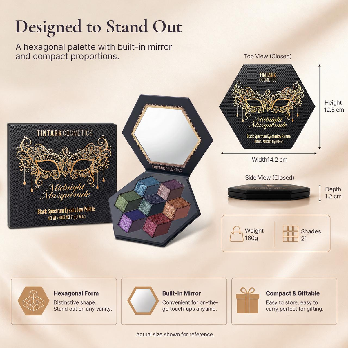 TINTARK Midnight Masquerade Black Spectrum Smokey Eyeshadow Palette