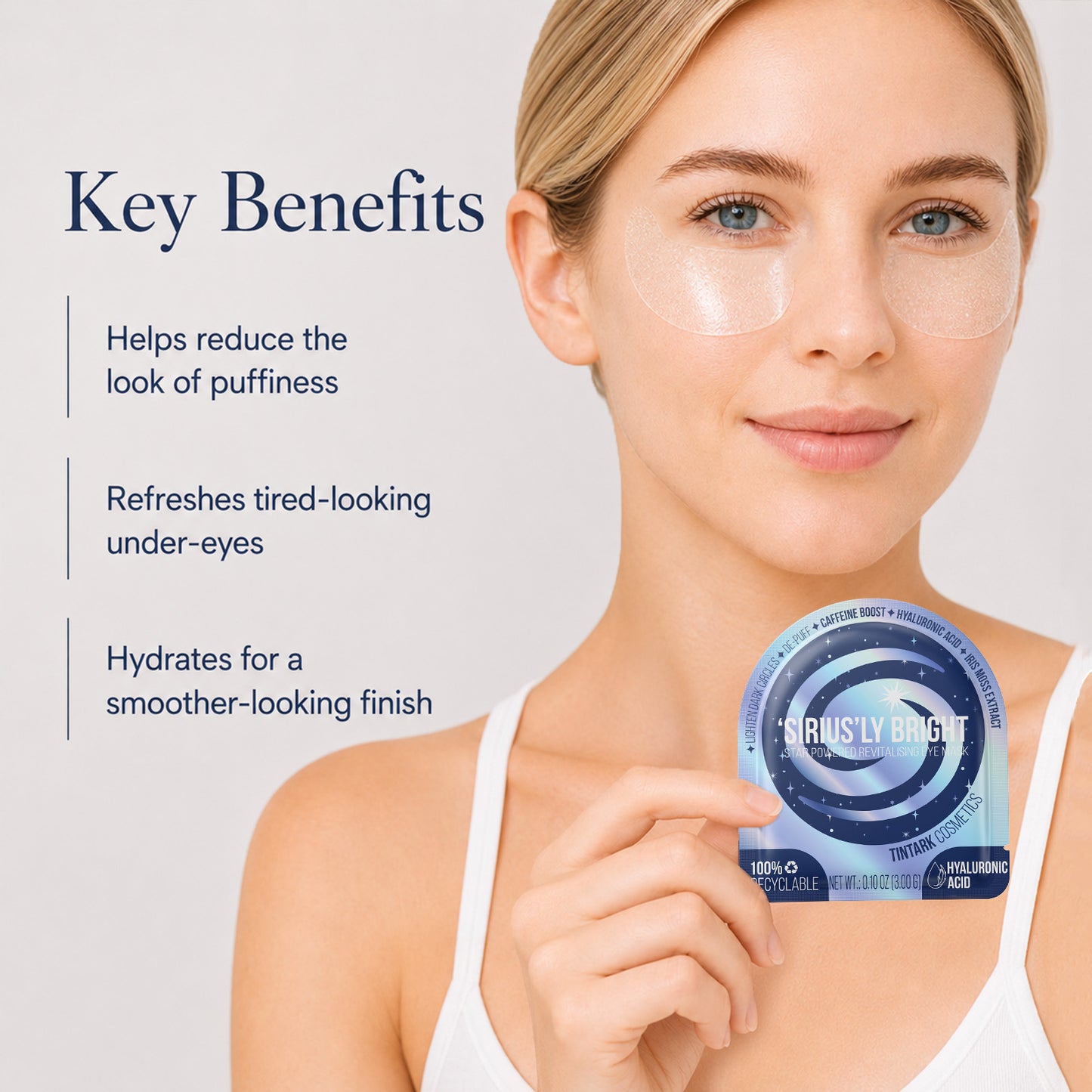 TINTARK Siriusly Bright Hydrogel Under Eye Patches, 28 Pairs