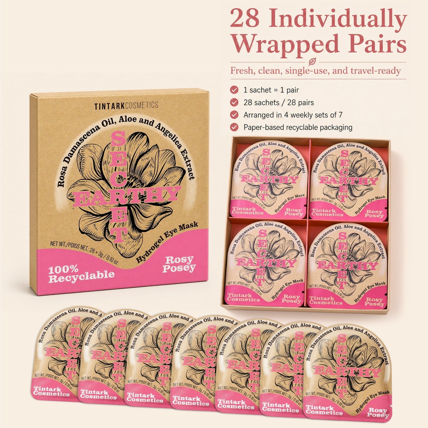 Rosy Posey Night Recovery Hydrogel Eye Patches