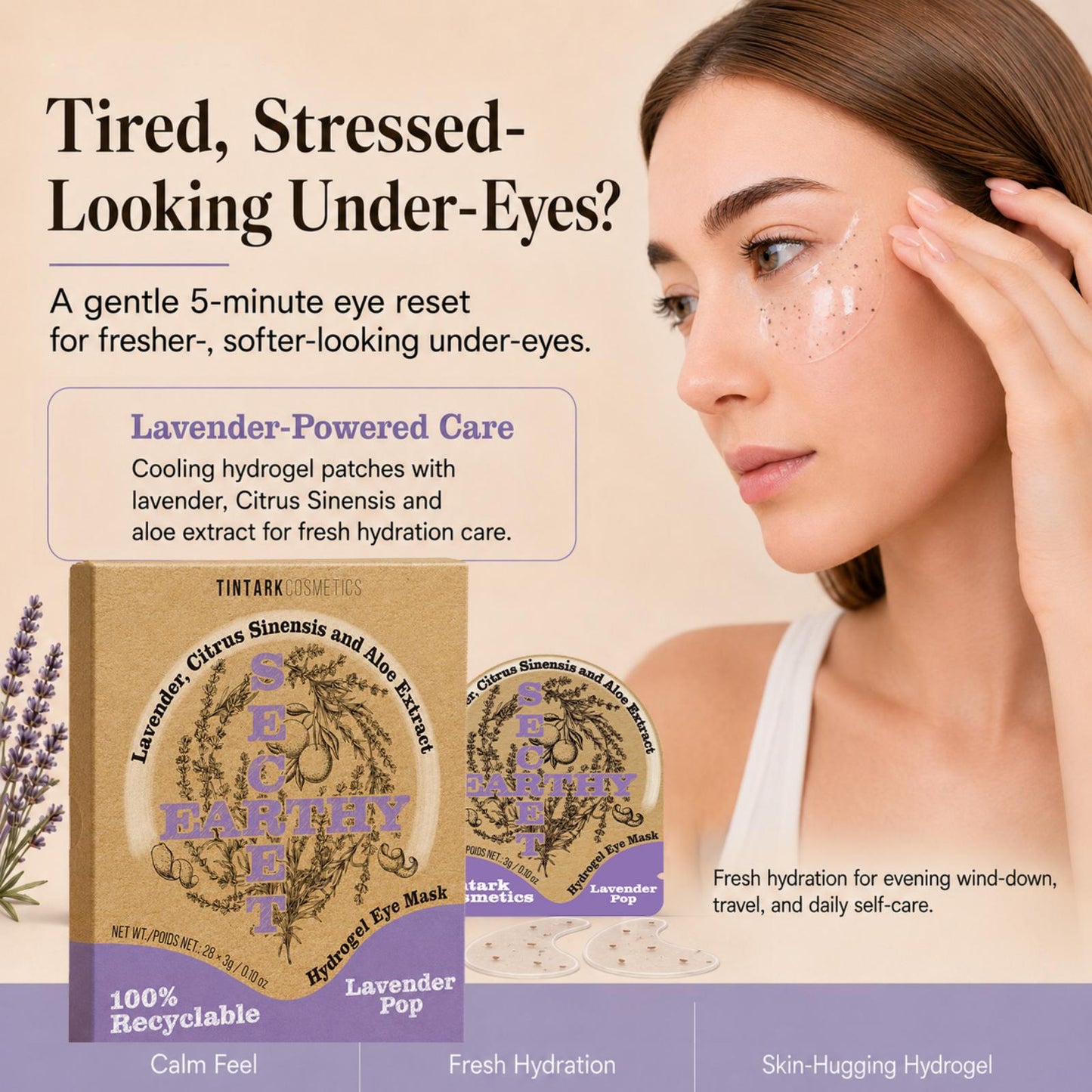 Lavender Pop De-puffing & Night Recovery Hydrogel Eye Patches