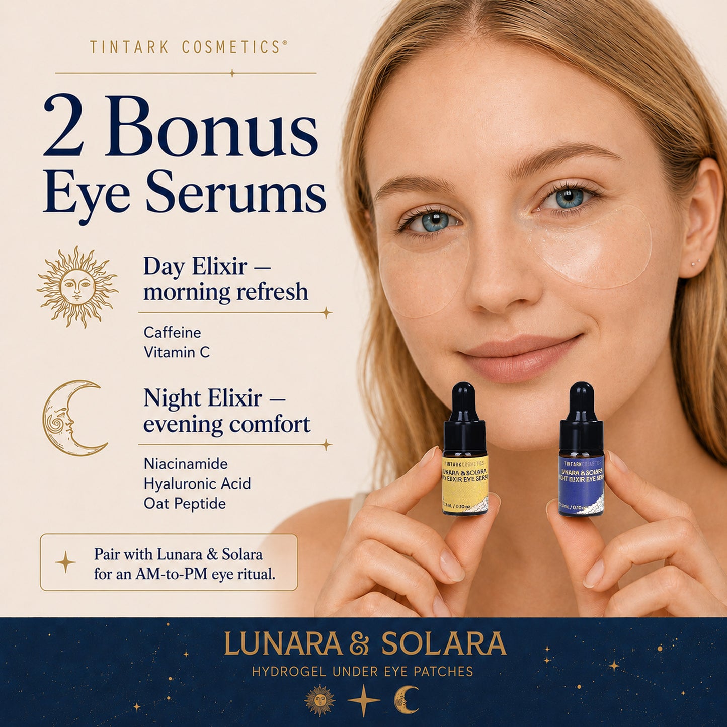 Lunara & Solara Brightening & De-puffing Hydrogel Eye Patches