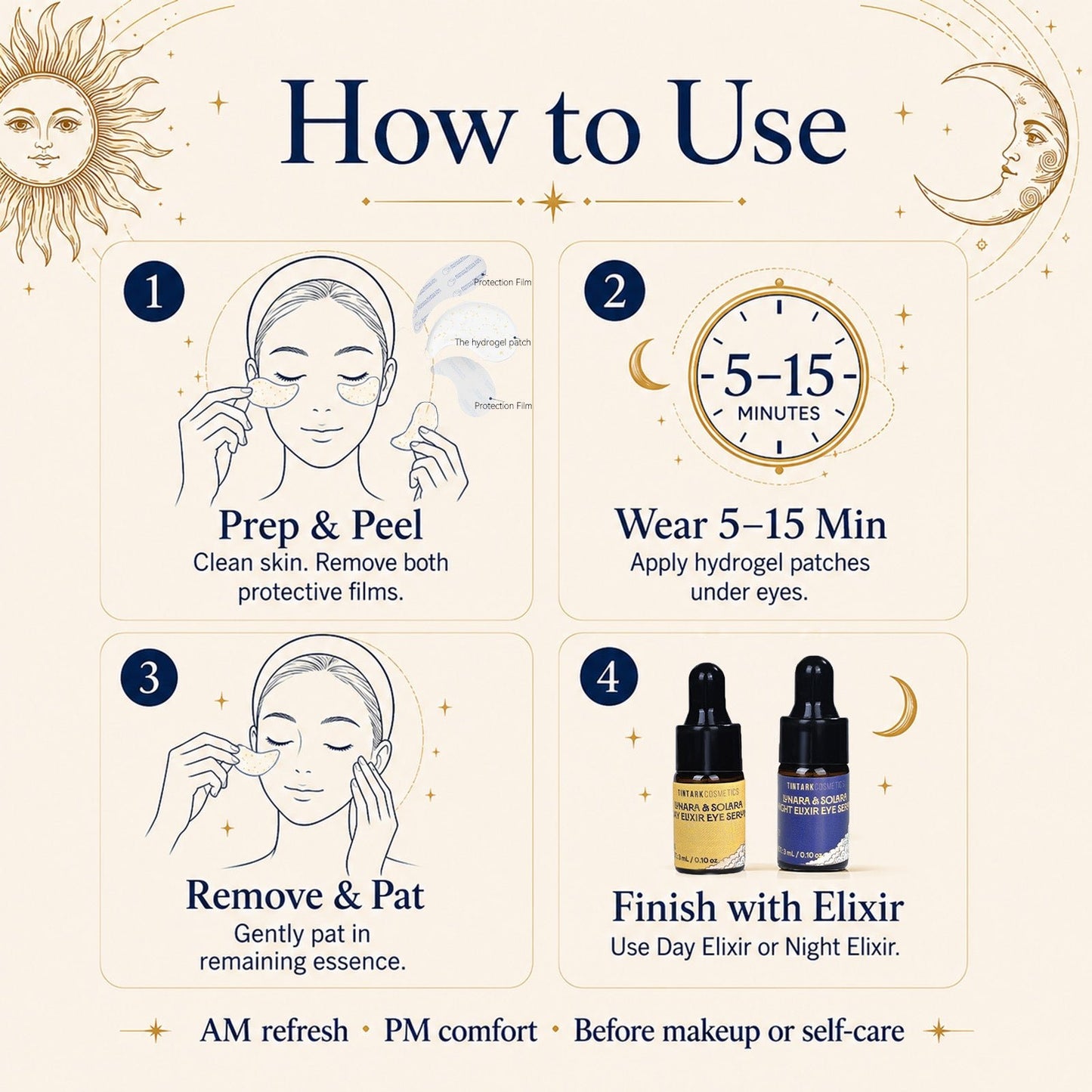 Lunara & Solara Brightening & De-puffing Hydrogel Eye Patches