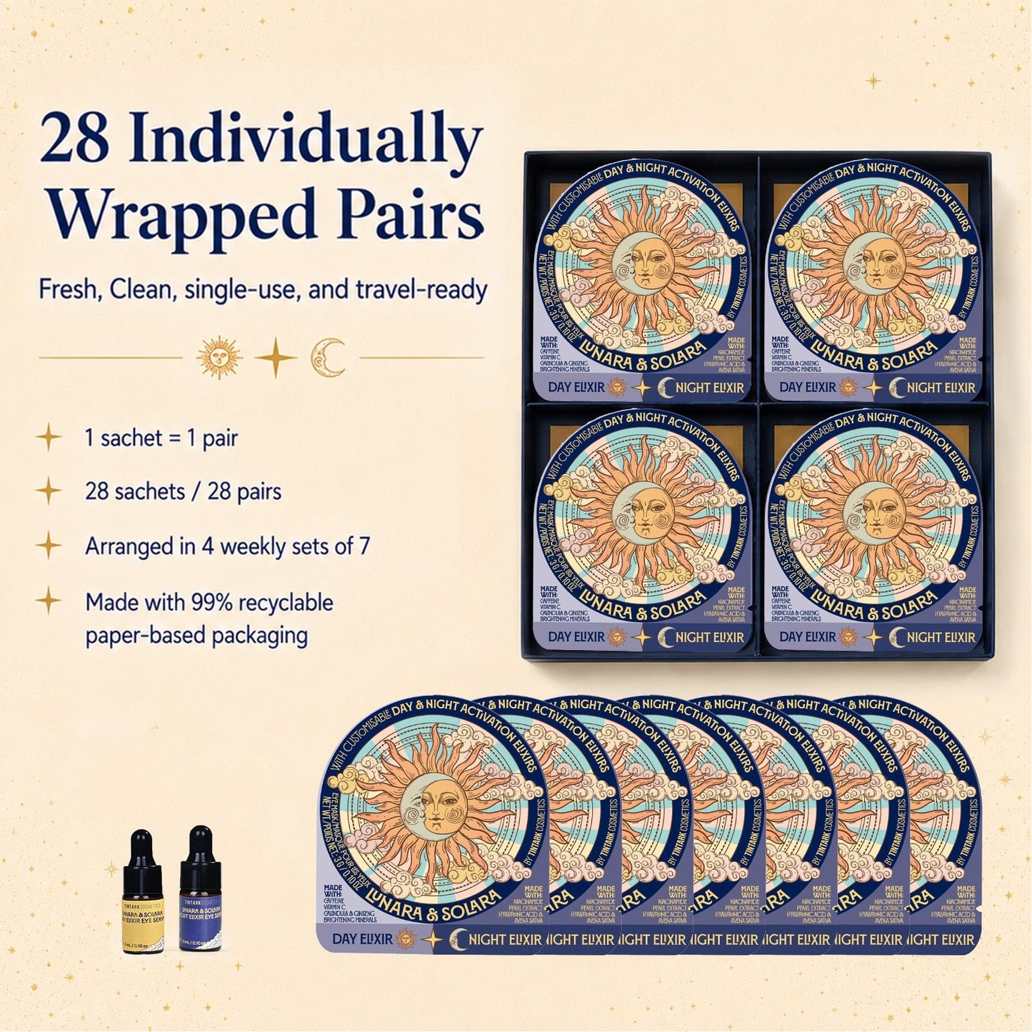 Lunara & Solara Brightening & De-puffing Hydrogel Eye Patches