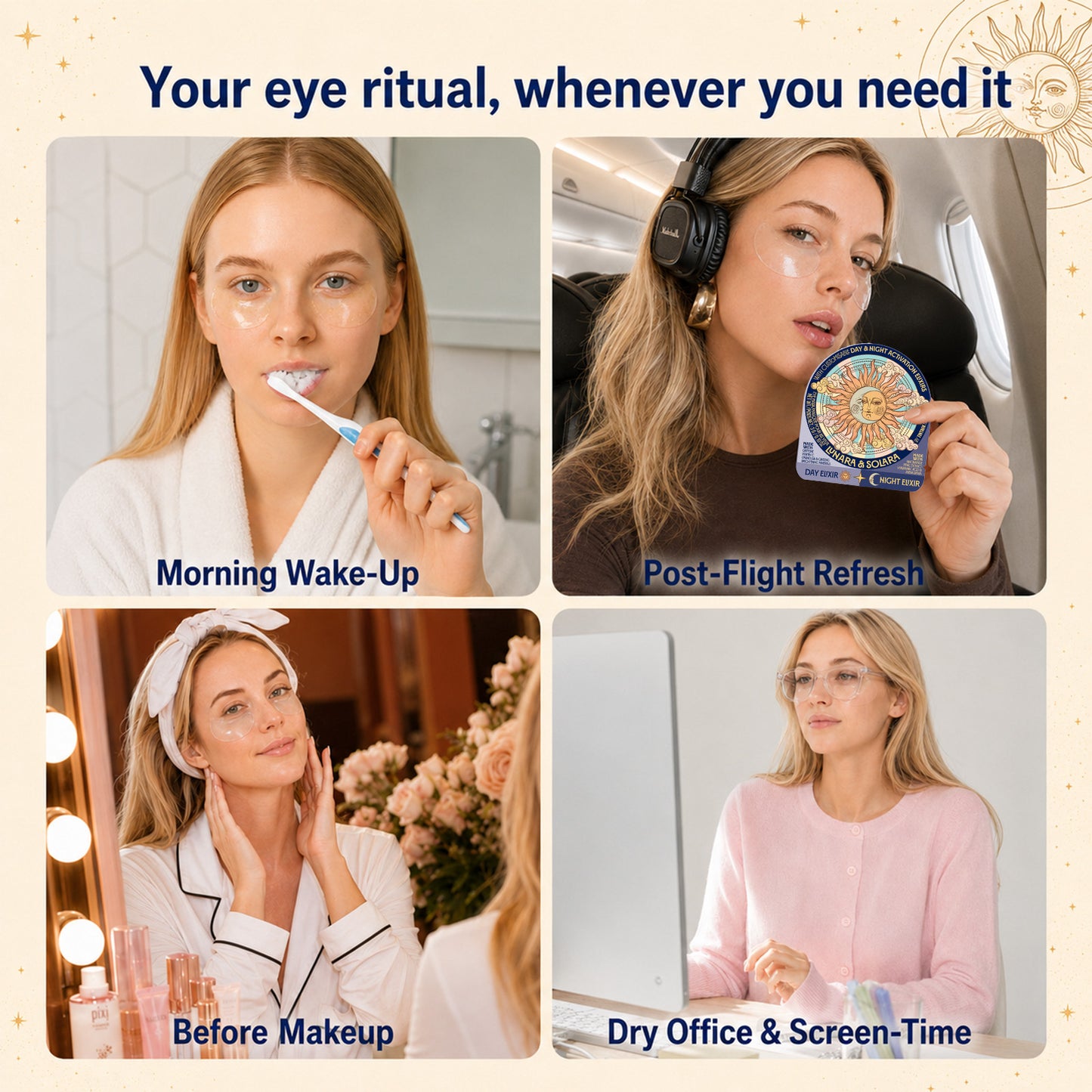Lunara & Solara Brightening & De-puffing Hydrogel Eye Patches