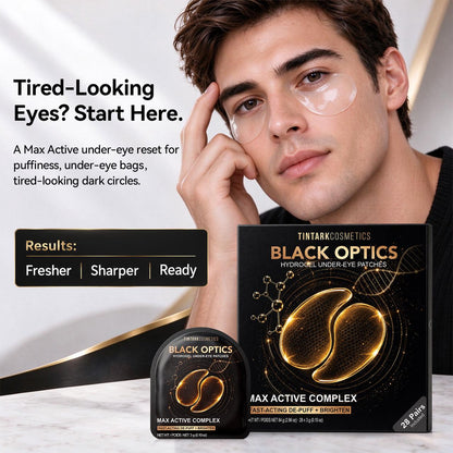 TINTARK Black Optics Caffeine De-Puffing Eye Patches, 28 Pairs
