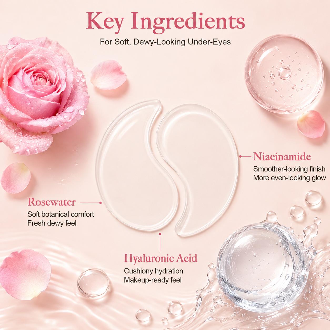 TINTARK Rosé Aurora Hydrogel Under Eye Patches, 28 Pairs