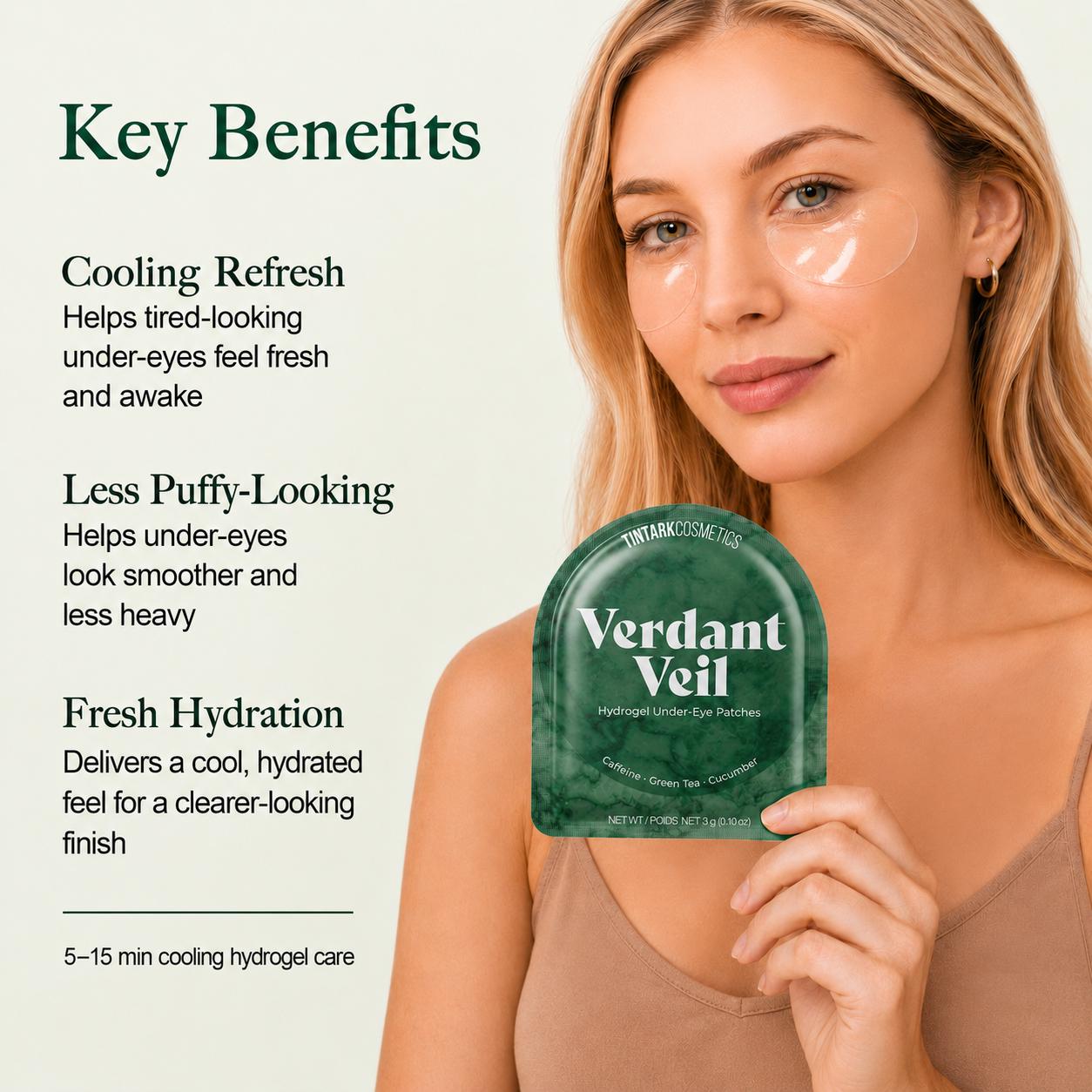 TINTARK Verdant Veil Hydrogel Under Eye Patches, 56 Pairs
