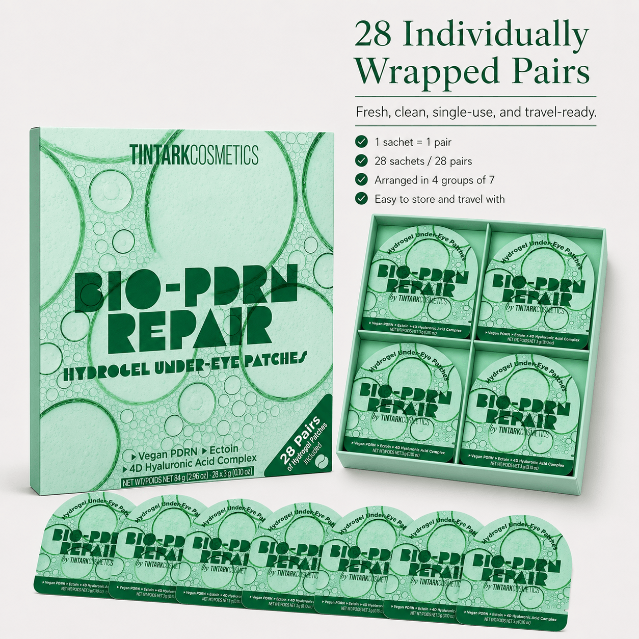 Bio-PDRN Repair Night Recovery Hydrogel Under Eye Patches