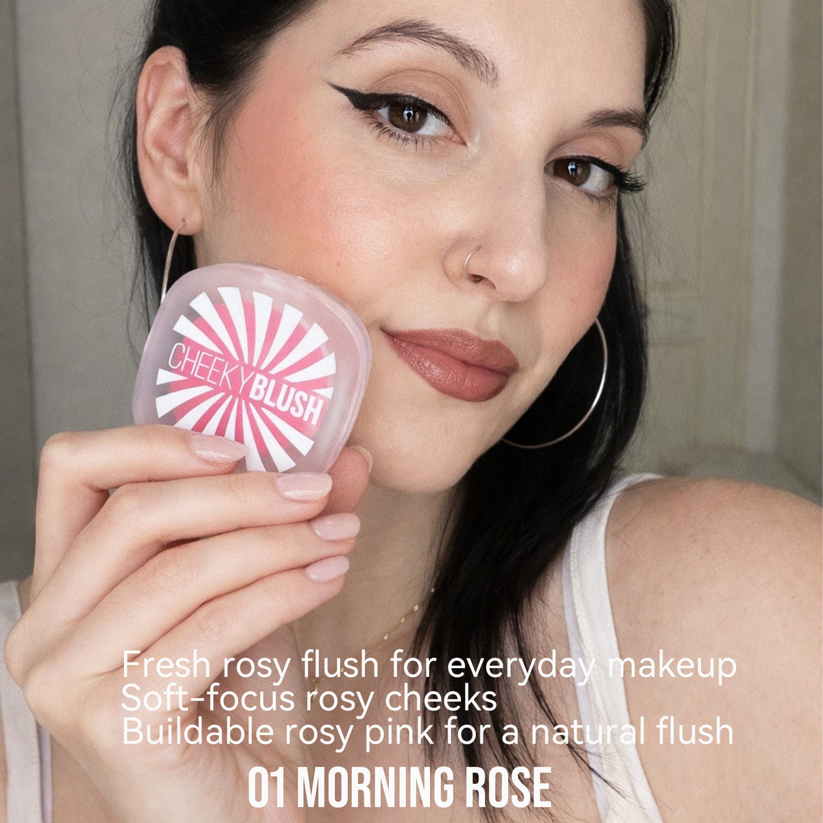 TINTARK Cheeky Blush Palette, Silky Matte Powder Blush, Morning Rose