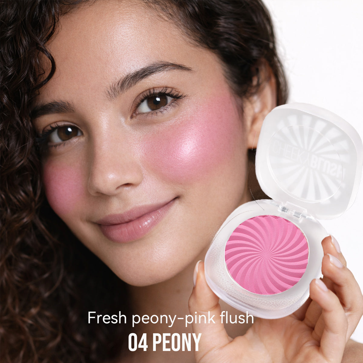 TINTARK Cheeky Blush Palette, Silky Matte Powder Blush, Peony
