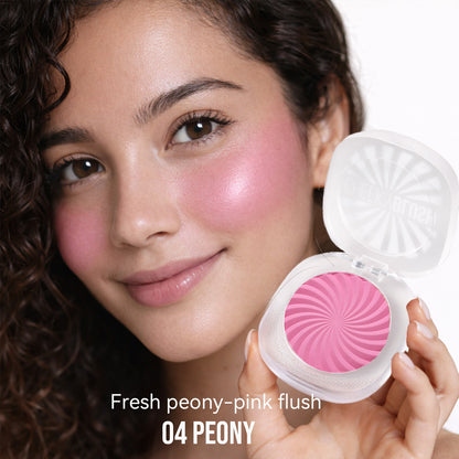 TINTARK Cheeky Blush Palette, Silky Matte Powder Blush, Peony
